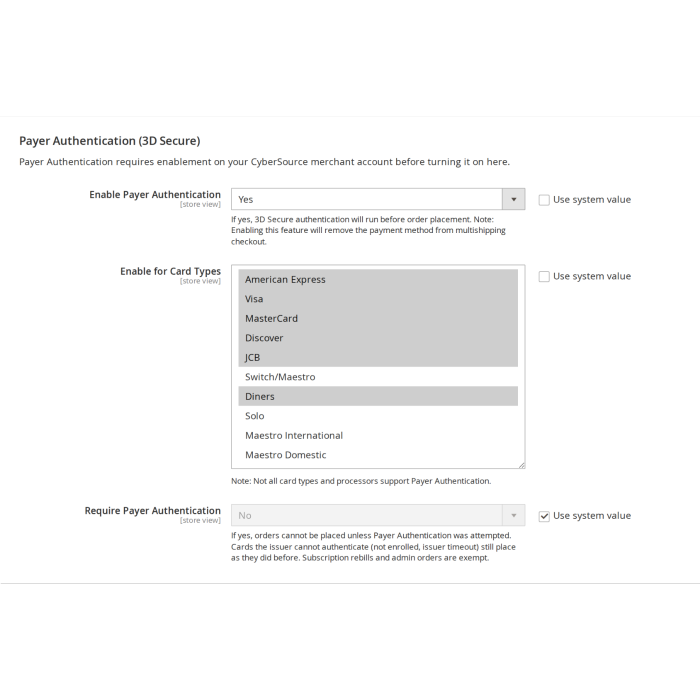 CyberSource Payments for Magento 2