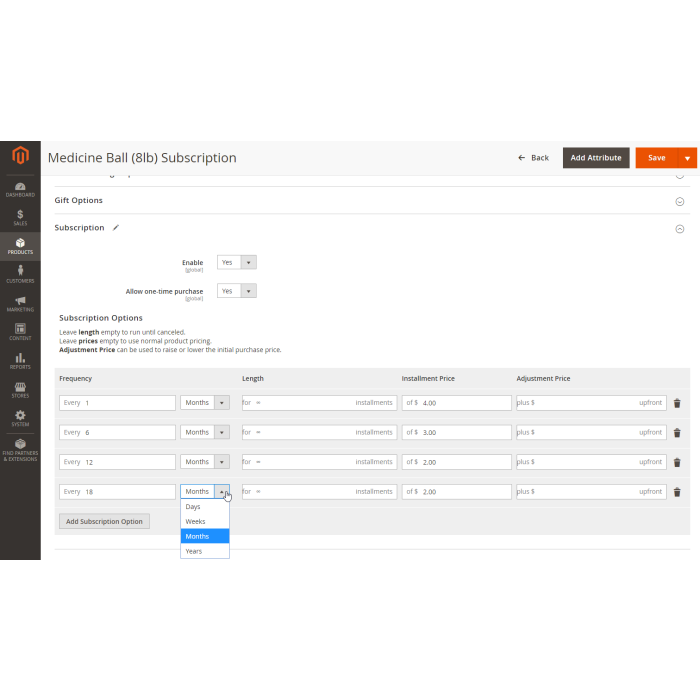 Adaptive Subscriptions for Magento 2
