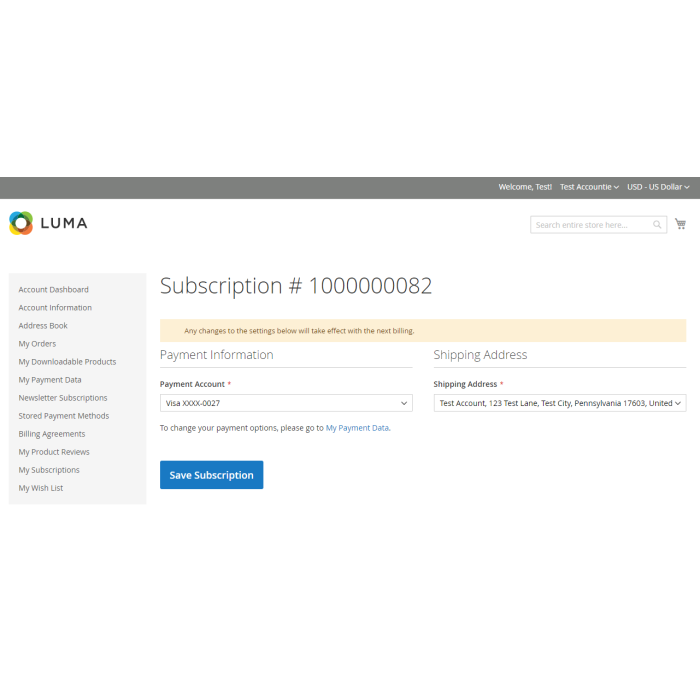 Adaptive Subscriptions for Magento 2