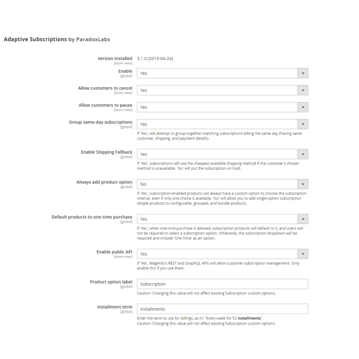 Adaptive Subscriptions for Magento 2