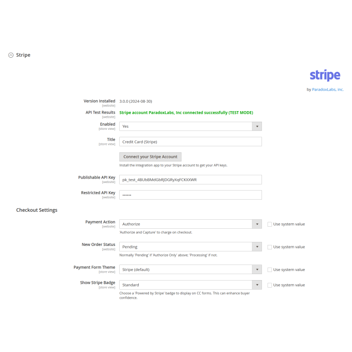 Stripe Payments for Magento 2
